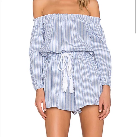 Tony Heart Ginger Off the Shoulder Romper - Picture 3 of 5